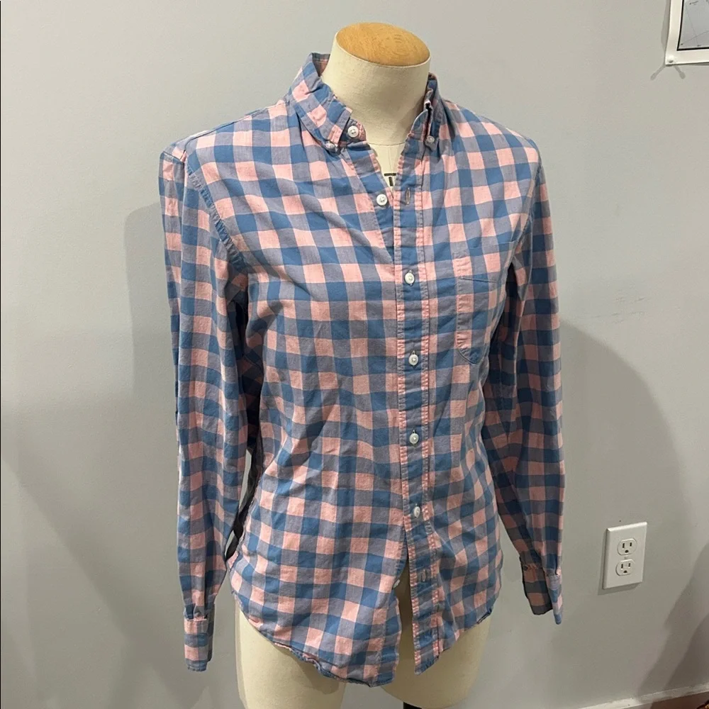 J.Crew Men's‎ Blue and Pink Checkered Shirt